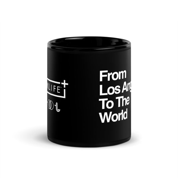 LA To The World - Black Glossy Mug - Image 3