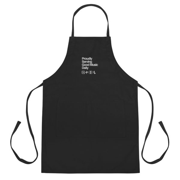 Proudly Serving Good Music Daily - Embroidered Apron
