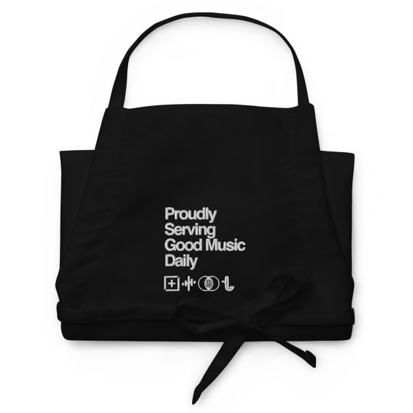 Proudly Serving Good Music Daily - Embroidered Apron - Image 2
