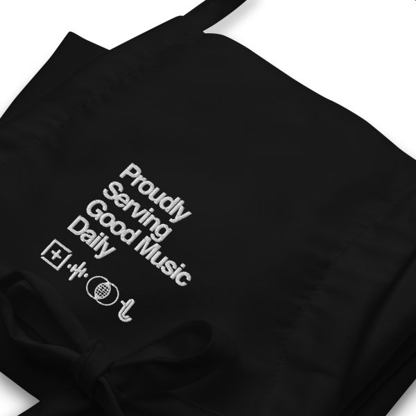 Proudly Serving Good Music Daily - Embroidered Apron - Image 3