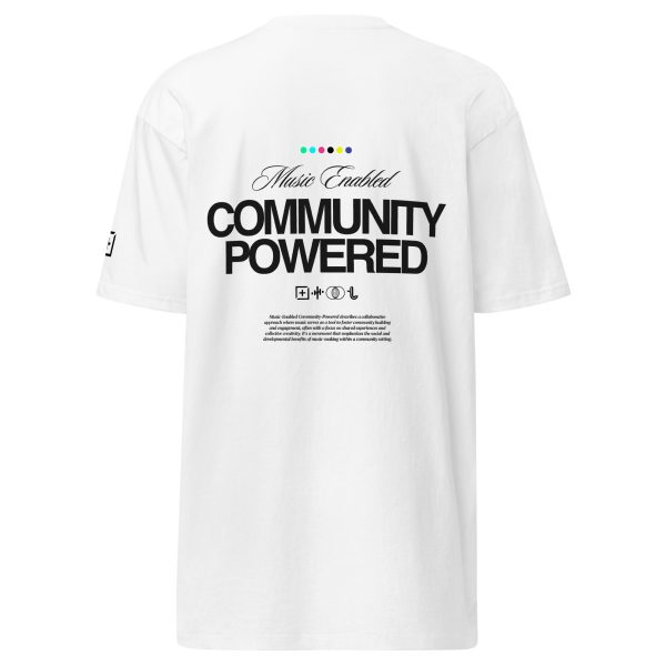 Music Enabled Community Powered - Premium Tee (White) (Slim Fit) - Image 5
