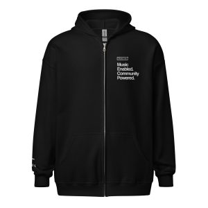 Music Enabled Community Powered (Embroidered) - Unisex heavy blend zip hoodie