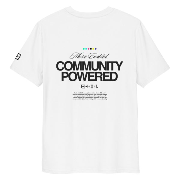 Music Enabled Community Powered - Premium Tee (White) (Regular Fit) - Image 7