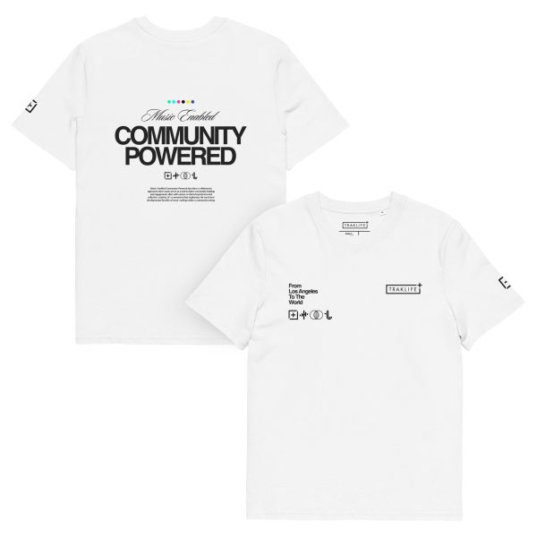 Music Enabled Community Powered - Premium Tee (White) (Regular Fit) - Image 2